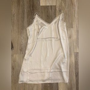 H&M silver slip mini dress